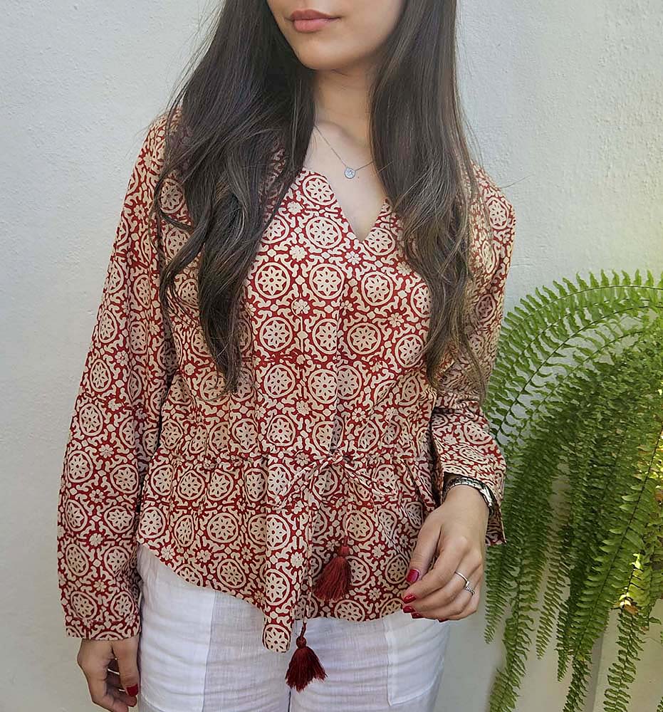 BLUSA ALGODON BLOCKPRINT 140