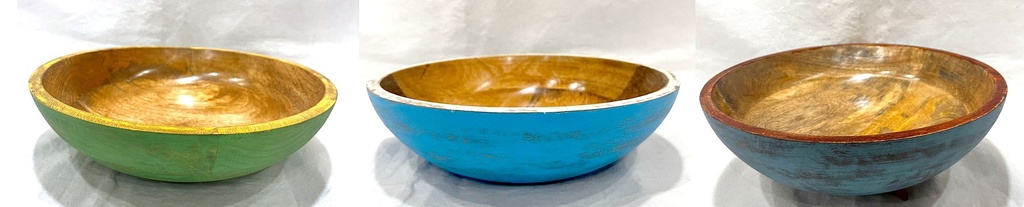 CUENCO MAD PINT ANTIQ L 25 CM