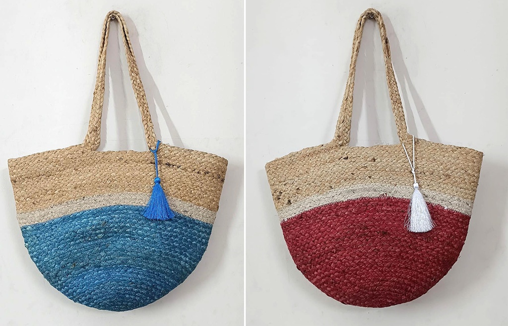 BOLSO YUTE BICOLOR 44X30 CM