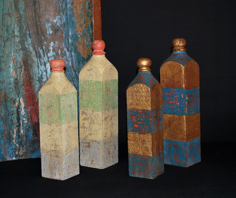 SET 2 BOTELLAS CUADRAD 40,30CM