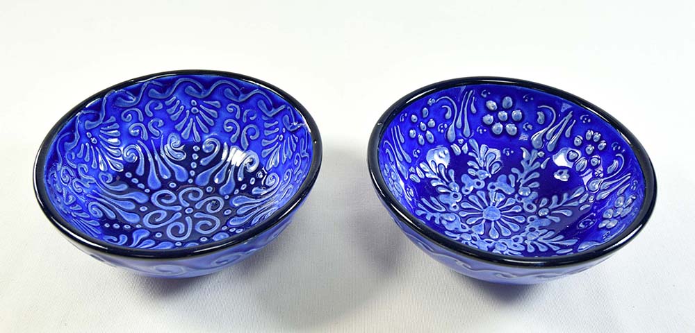 CUENCO CER RELIEV AZUL COB M12