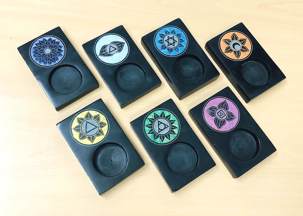 PORTAVELA PIEDRA CHAKRA 10X6CM