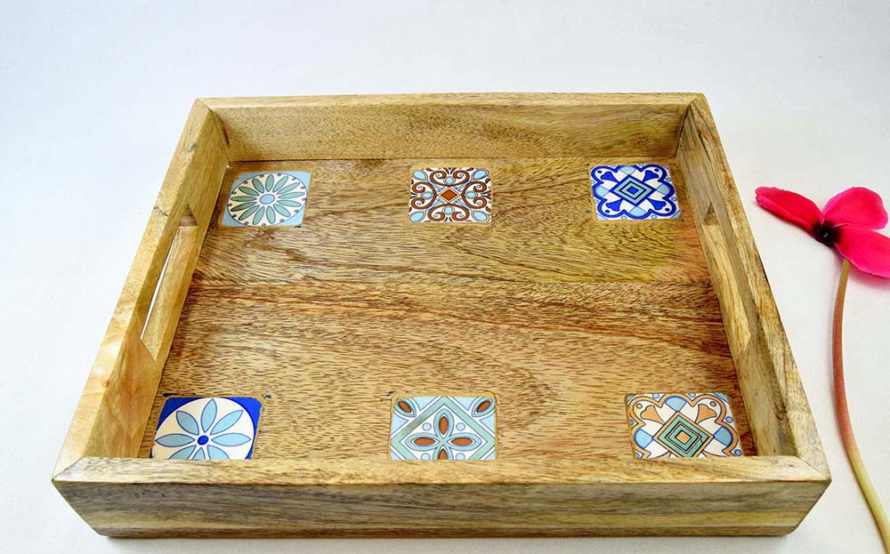 BANDEJA MAD MOSAICO 25X30 CM