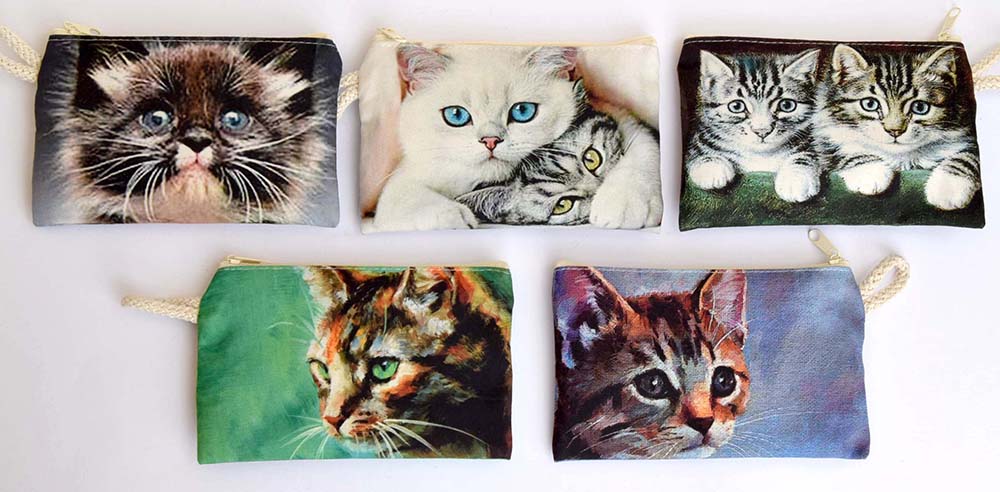 MONEDERO ALG GATOS 15X10 CM