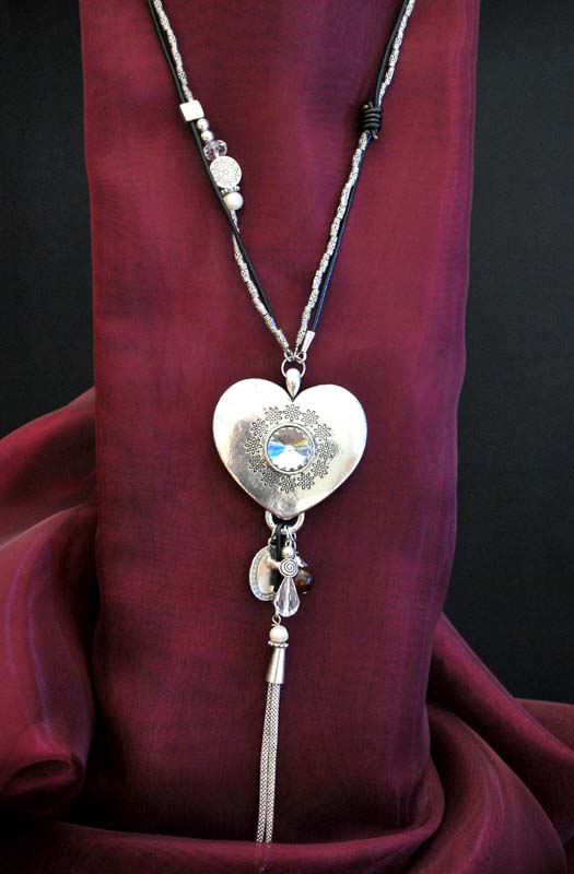 COLLAR MEDALLON CRISTAL 50 CM