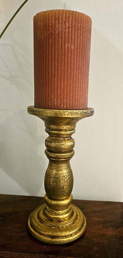 [9275401] PORTAVELA MAD/ORO 20X11 CM