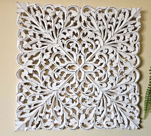 [9275465] CUADRO MAD TALLADA FLORAL 55CM