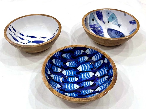 [9275086] CUENCO MAD/RESIN PECES 20X7 CM