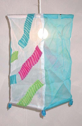 [8075017] LAMPARA ORGANZ CUAD TUR-BLA 39