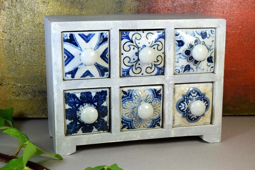 [9075984] MUEBLE MINI MAD GRIS 6 CAJ CER