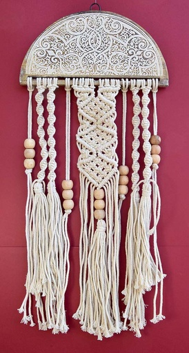 [2075021] COLGANTE MAD C/MACRAME 60 CM